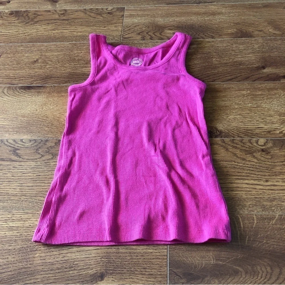 Wonder Nation pink ribbed tank top in size S (6-6X)